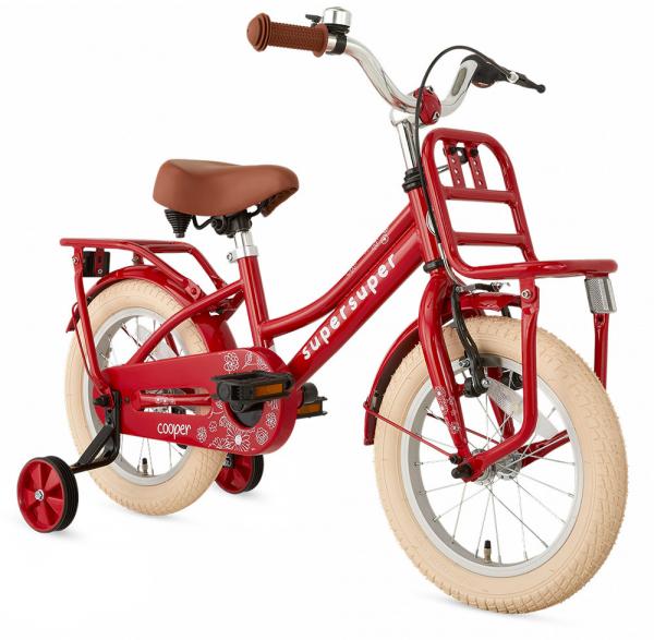Fahrrad Cooper 14 Zoll 21,5 cm Mädchen Rücktrittbremse Rot 